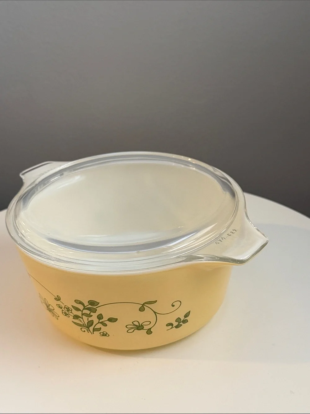 Vintage Pyrex Shenandoah 474-B 1.5 Qt Round Casserole Dish w/ Glass Lid Corning